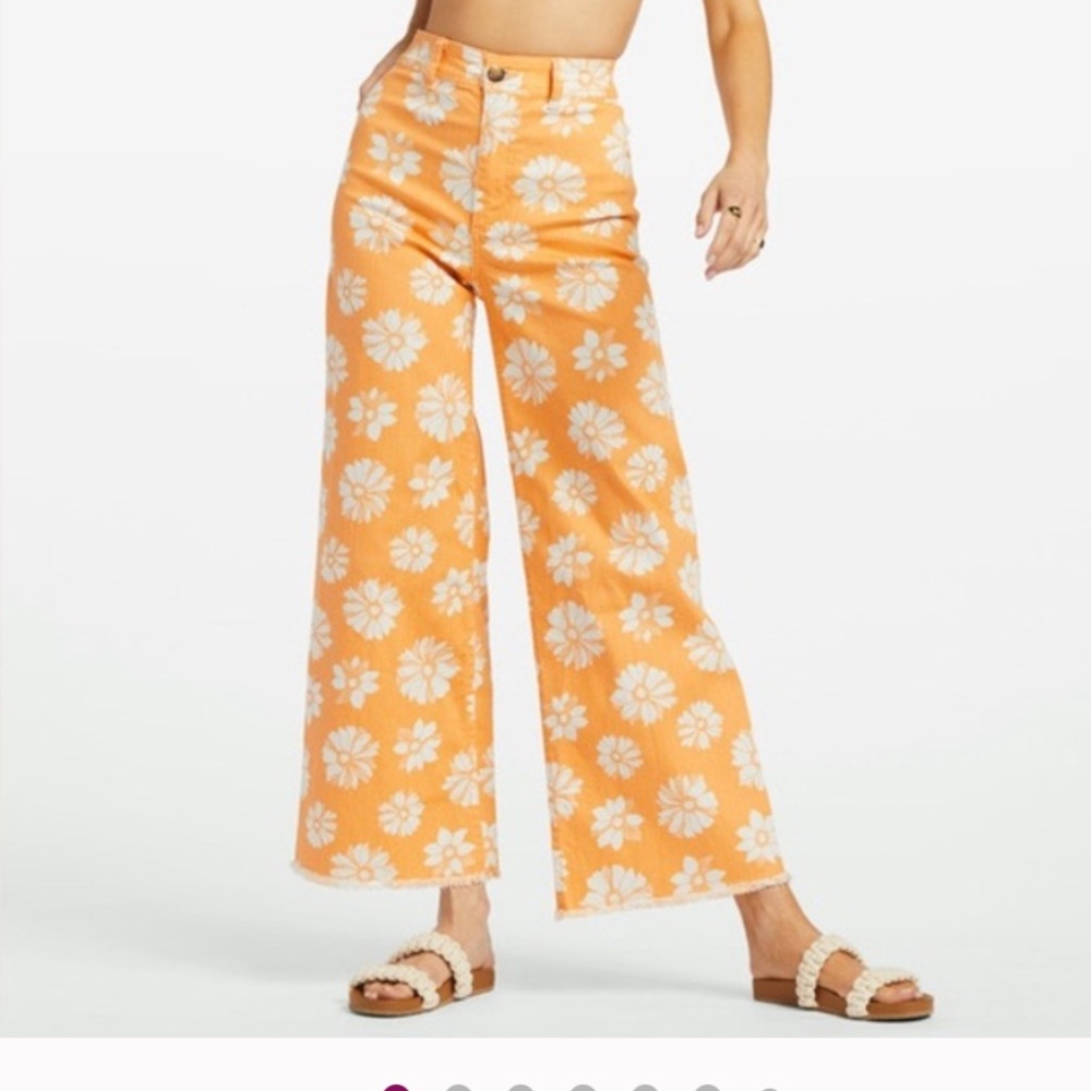 Billabong Orange Floral High Waist Jeans